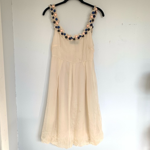 Y2K VERA MODA FLOWY BUBBLE  WHITE MINI DRESS - Picture 1 of 9